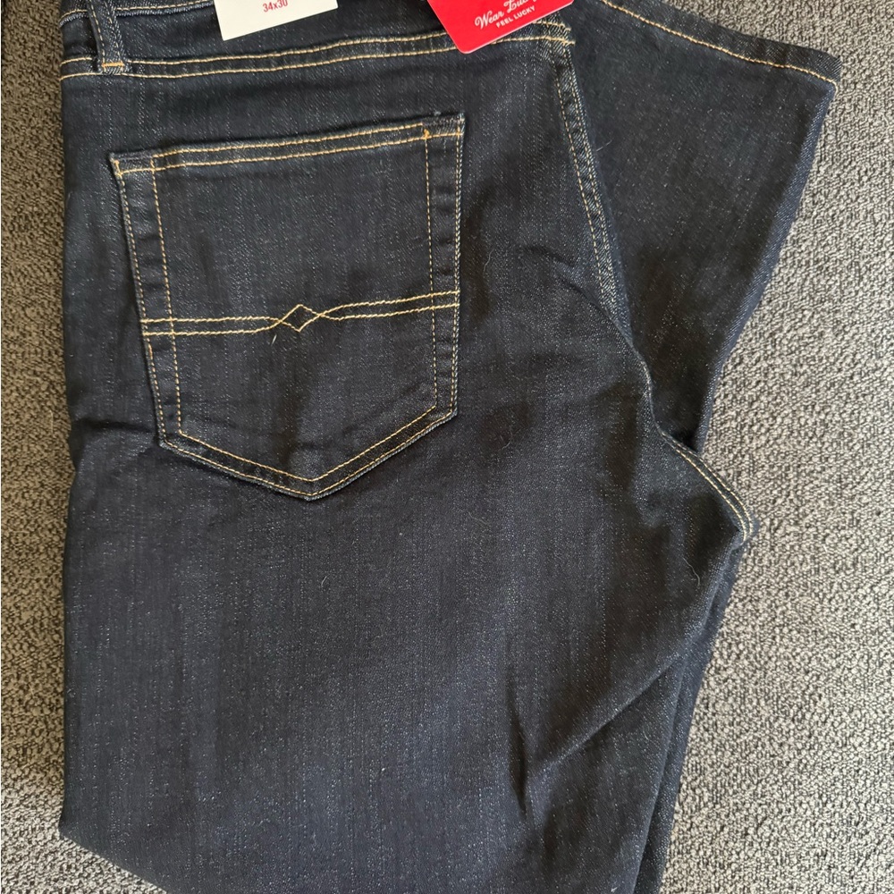 Lucky Brand Men's Dark Blue Straight Jeans